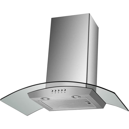 Agua Canada 30" Wall Mounted Range Hood W Round Glass 500 CFM - HAMELIN