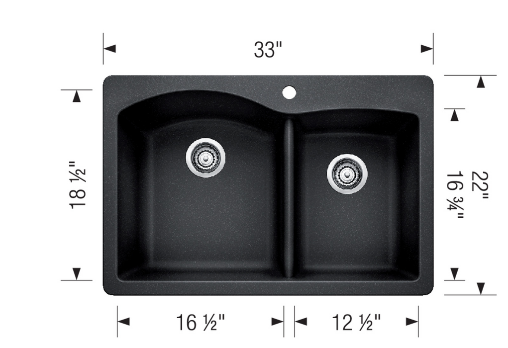 Blanco DIAMOND 1¾ Bowl SILGRANIT Drop-In Kitchen Sink