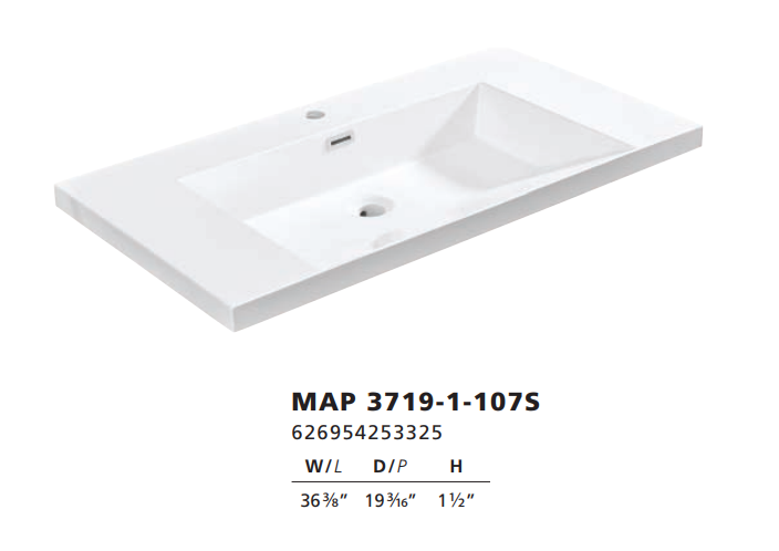 Luxo Marbre Beige Freestanding Vanity with 2 Doors and 1 Drawer