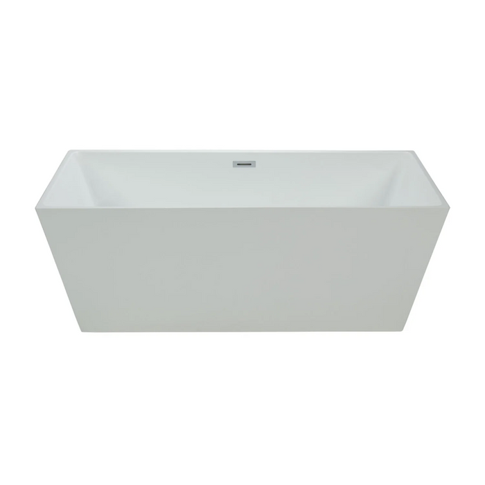 Agua Canada 66" Matte White Thin Edges Square Freestanding Bathtub - BARILLO-66
