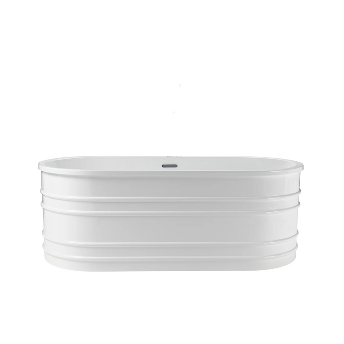 Agua Canada BEA-II 66" White Freestanding Bathtub With Lines