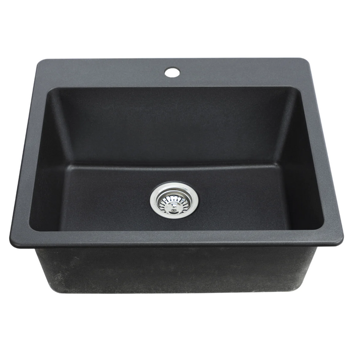 Agua Canada EVEREST 25X22 Single Bowl Granite Dual Mount Kitchen Sink