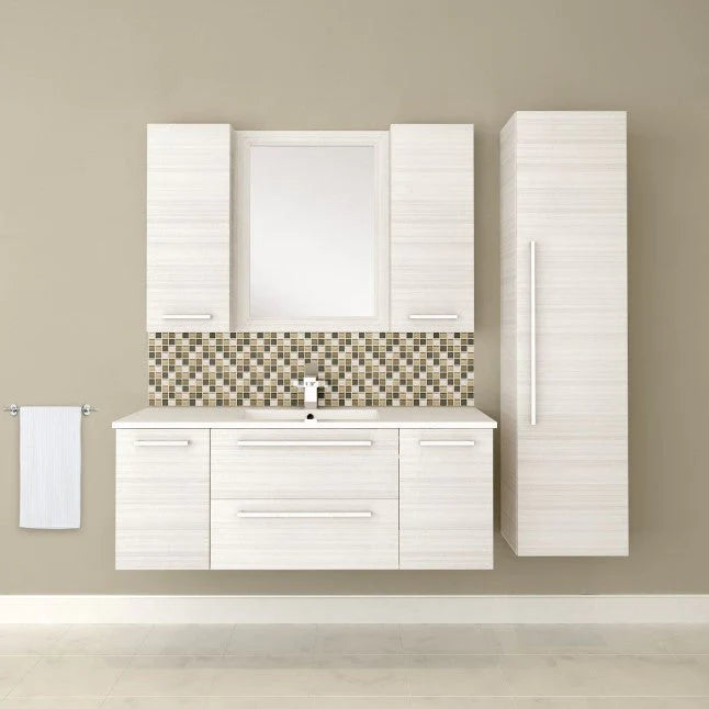 Cutler Silhouette 48” White Chocolate Wall Mount Bathroom Vanity FV W/CHOCOLATE48