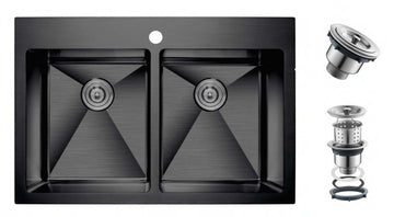 Agua Canada ELDORADO 2 Bowls 33X22 Dual Mount Kitchen Sink