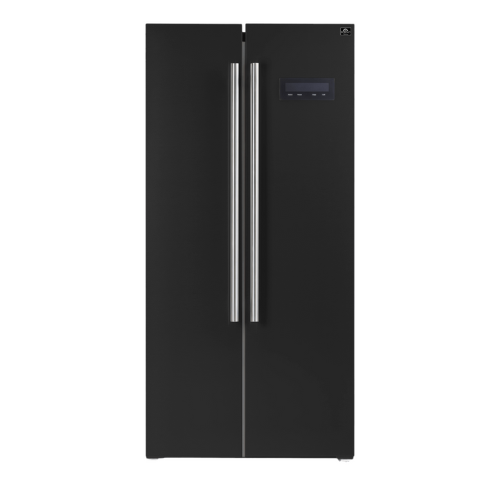 Forno SALERNO 33" Side-by-Side 15.6 cu.ft. Black Refrigerator - FFRBI1805-33BLK