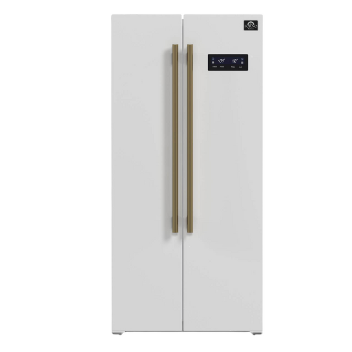 Forno SALERNO 33" Side-by-Side 15.6 cu.ft. White Refrigerator - FFRBI1805-33WHT