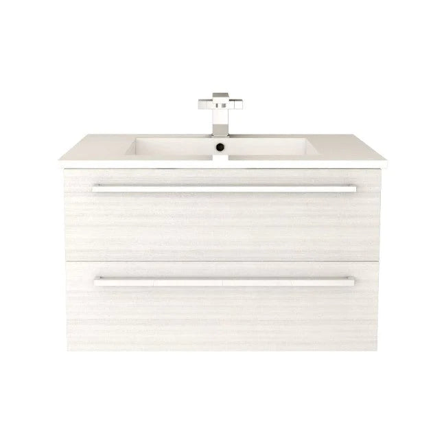 Cutler Silhouette 30” White Chocolate Wall Mount Bathroom Vanity FV W/CHOCOLATE30