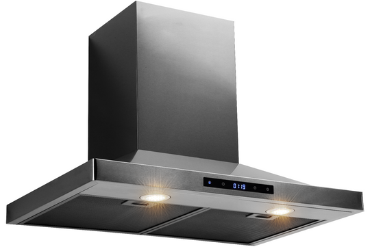 Agua Canada Wall Mounted Pyramid Range Hood W 500 CFM - Black Stainless HAMLET-BS