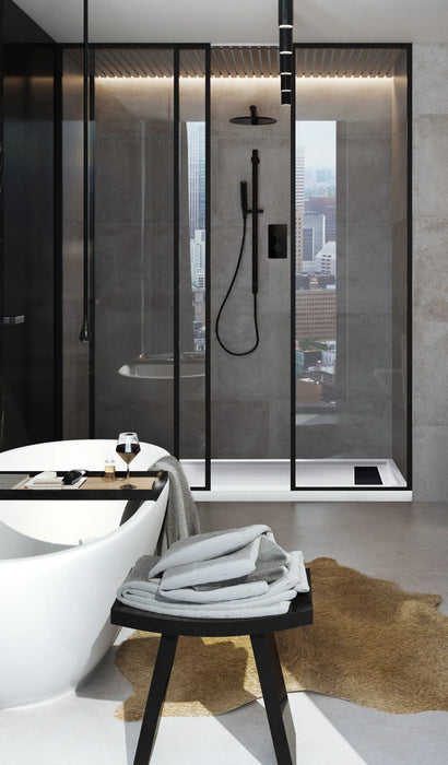 Agua Canada VANIKA Thermostatic Shower Set Including Shower Head, Handshower On Rail And Valve