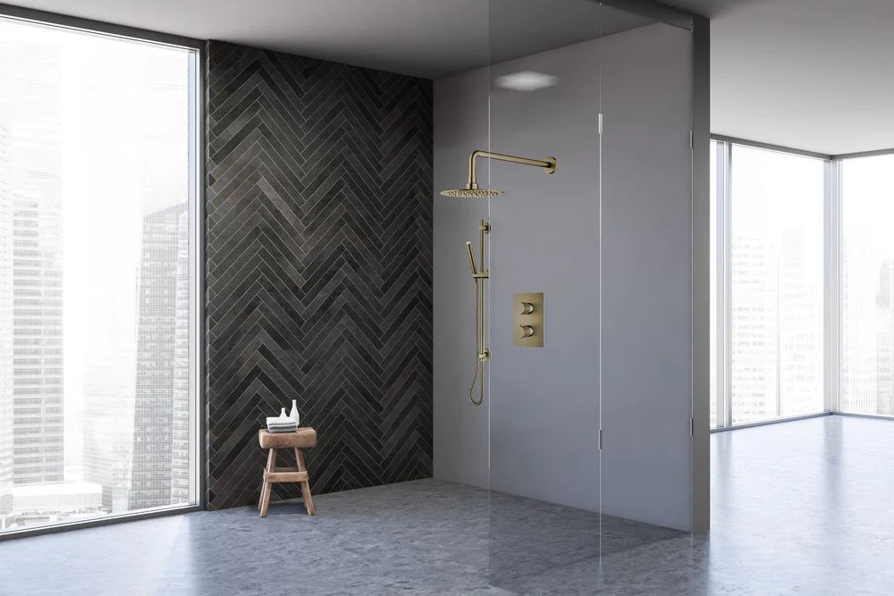 Agua Canada VANIKA Thermostatic Shower Set Including Shower Head, Handshower On Rail And Valve