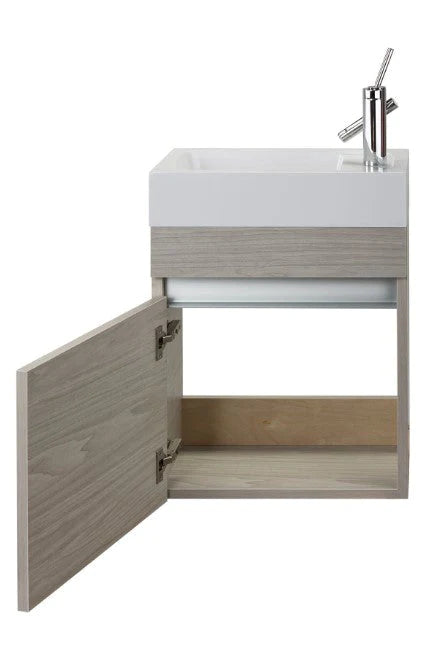 Cutler Piccolo 18” Space Saver Wall Mount Bathroom Vanity