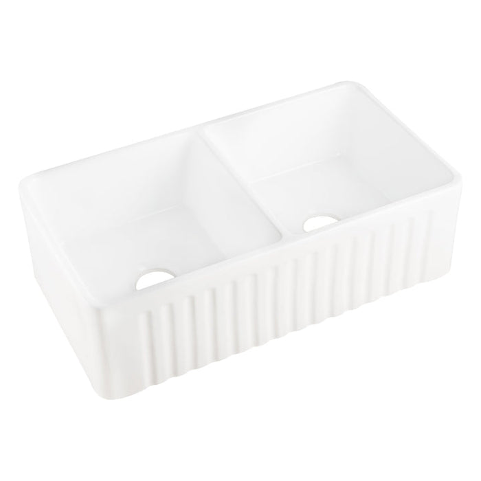 Agua Canada EMIRALD 2 Bowls 33X18 Apron-Front Reversible Kitchen Sink