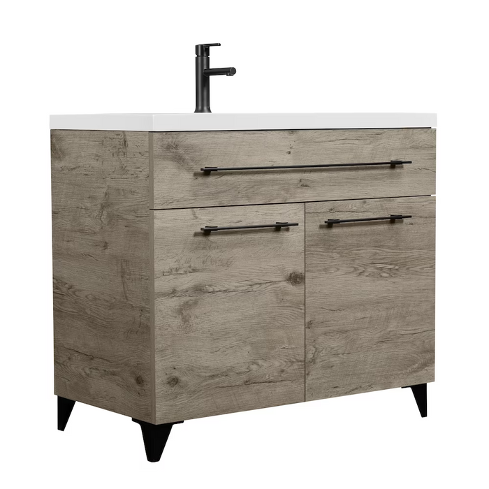 Luxo Marbre Beige Freestanding Vanity with 2 Doors and 1 Drawer