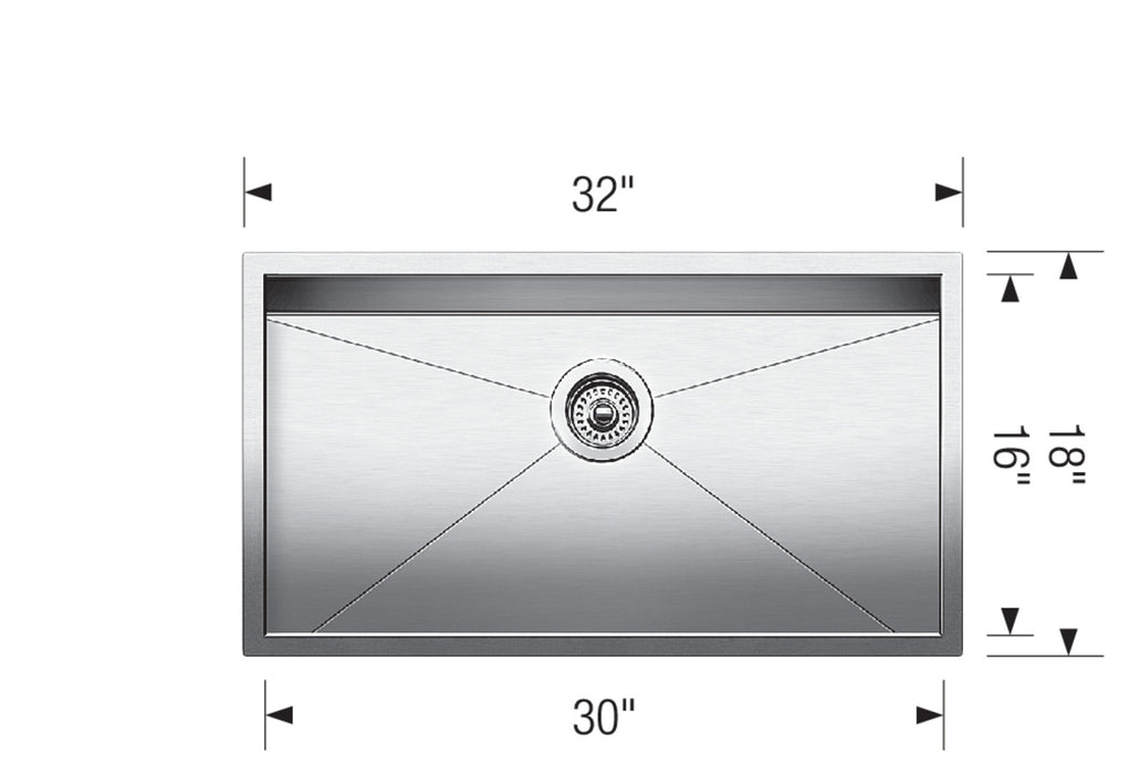Blanco QUATRUS U 1 Super Single Stainless Steel Kitchen Sink - 401248
