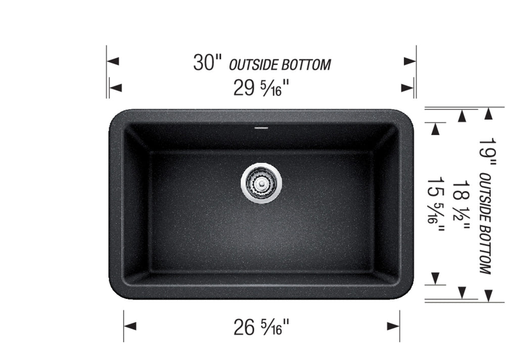 Blanco IKON 30 Single Bowl SILGRANIT Apron Farmhouse Kitchen Sink
