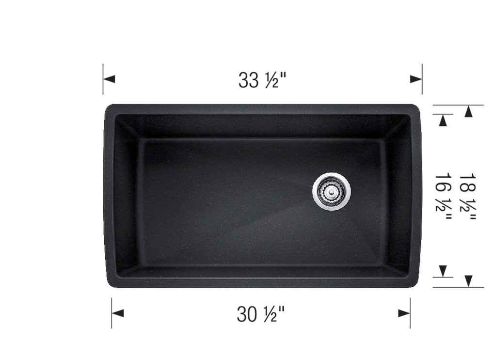 Blanco DIAMOND U Super Single Bowl SILGRANIT Undermount Kitchen Sink