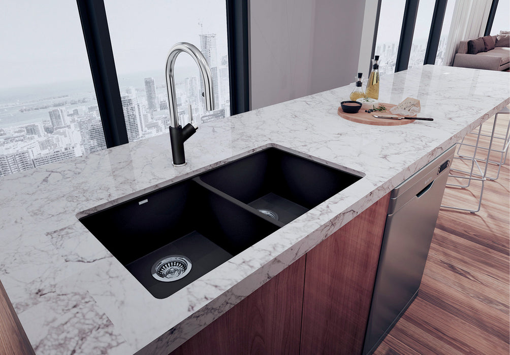 Blanco PRECIS U 2 Double Bowl SILGRANIT Undermount Kitchen Sink