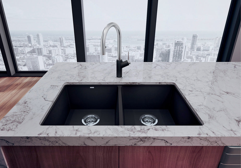 Blanco PRECIS U 2 Double Bowl SILGRANIT Undermount Kitchen Sink