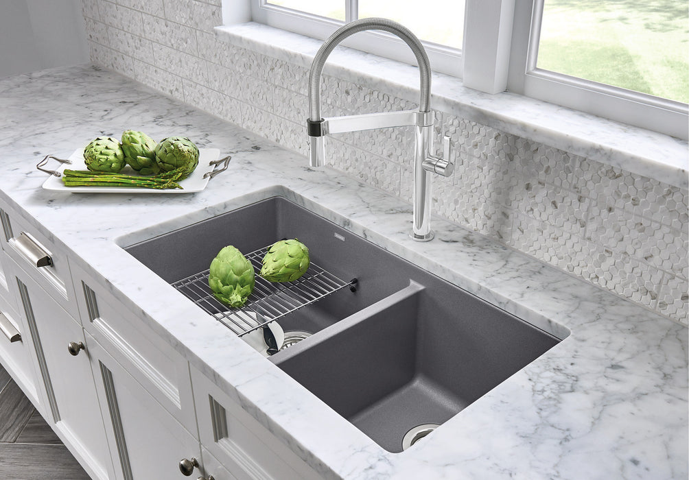 Blanco PRECIS U 1¾ Double Bowl SILGRANIT Undermount Kitchen Sink