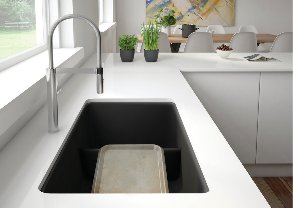 Blanco PRECIS U 1¾ Low Divide Double Bowl SILGRANIT Undermount Kitchen Sink