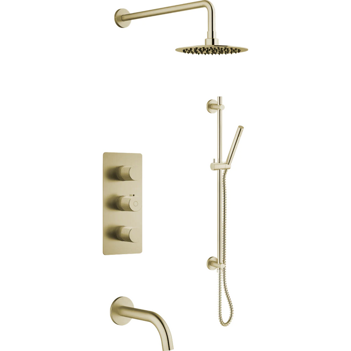 Agua Canada VEDA Thermostatic Shower-Tub Set Including Shower Head, Handshower On Rail, Valve And Spout