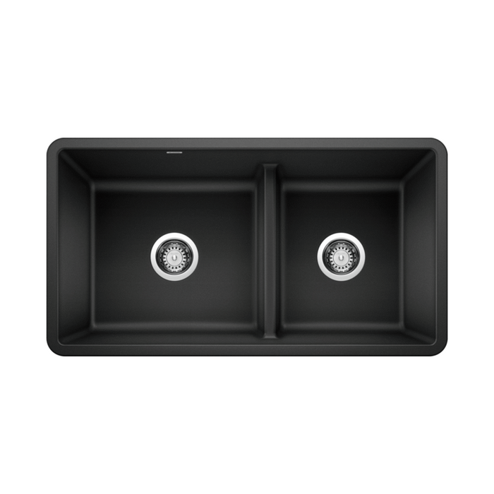 Blanco PRECIS U 1¾ Low Divide Double Bowl SILGRANIT Undermount Kitchen Sink