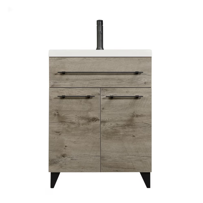 Luxo Marbre Beige Freestanding Vanity with 2 Doors and 1 Drawer