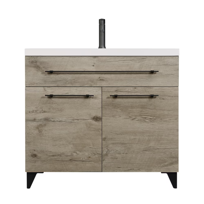 Luxo Marbre Beige Freestanding Vanity with 2 Doors and 1 Drawer