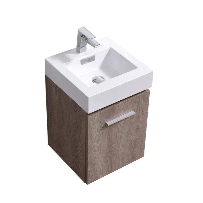 KubeBath Bliss 16" Wall Mount Modern Bathroom Vanity