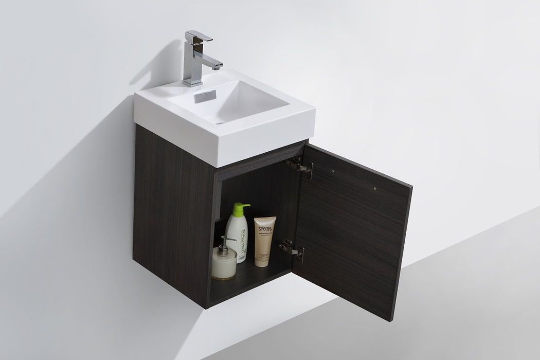 KubeBath Bliss 16" Wall Mount Modern Bathroom Vanity
