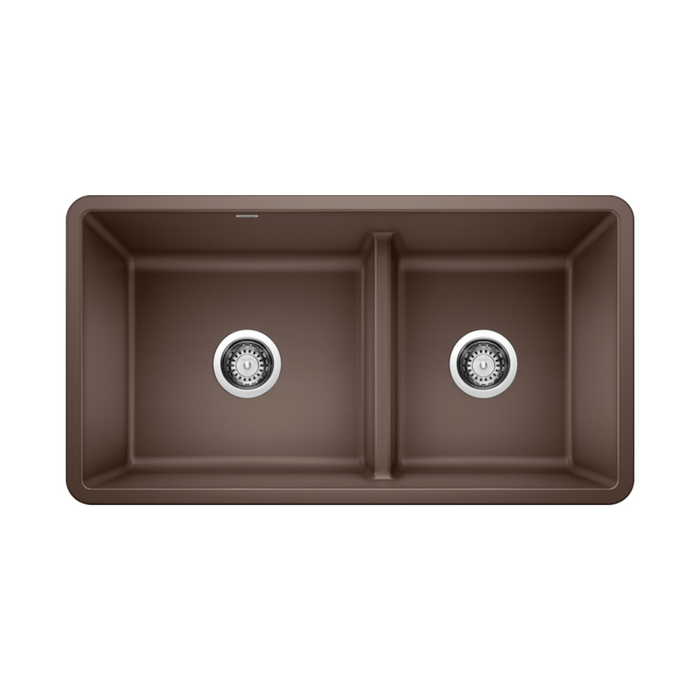 Blanco PRECIS U 1¾ Low Divide Double Bowl SILGRANIT Undermount Kitchen Sink