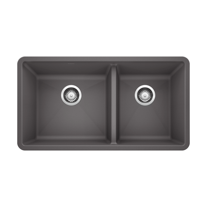 Blanco PRECIS U 1¾ Double Bowl SILGRANIT Undermount Kitchen Sink