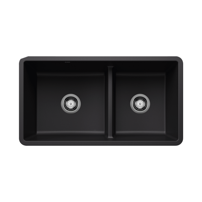 Blanco PRECIS U 1¾ Low Divide Double Bowl SILGRANIT Undermount Kitchen Sink