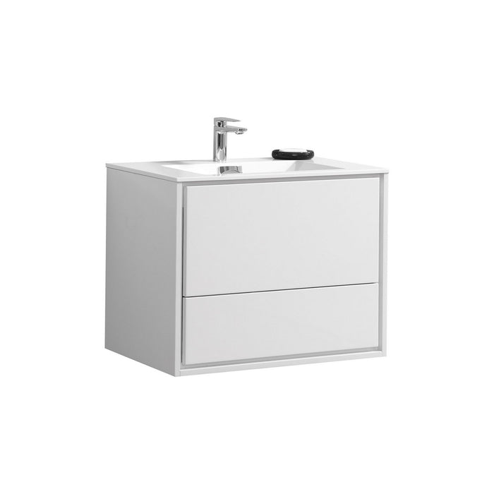 KubeBath DeLusso 30" Wall Mount Modern Bathroom Vanity