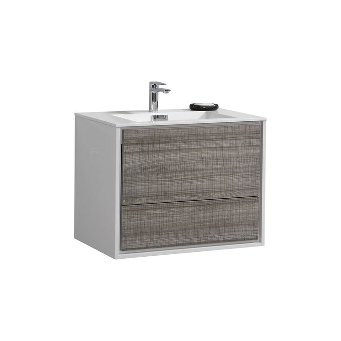 KubeBath DeLusso 30" Wall Mount Modern Bathroom Vanity