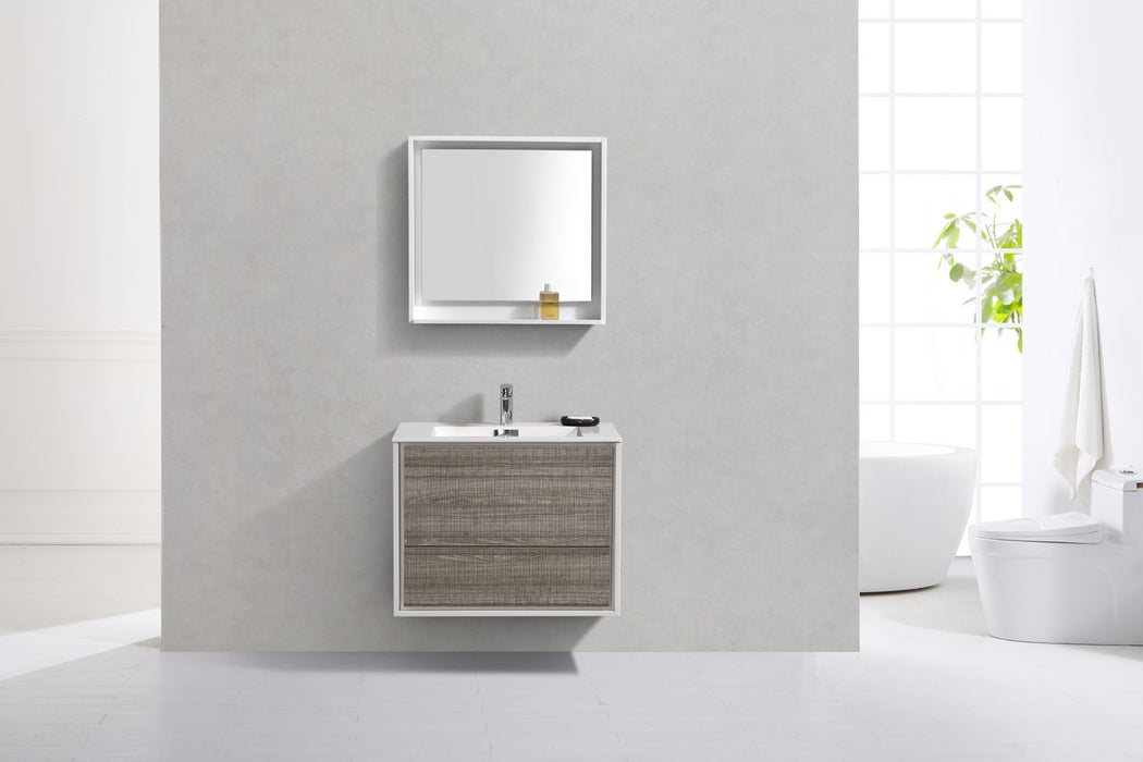 KubeBath DeLusso 30" Wall Mount Modern Bathroom Vanity