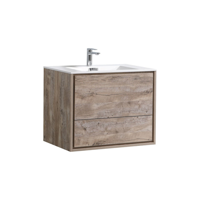 KubeBath DeLusso 30" Wall Mount Modern Bathroom Vanity
