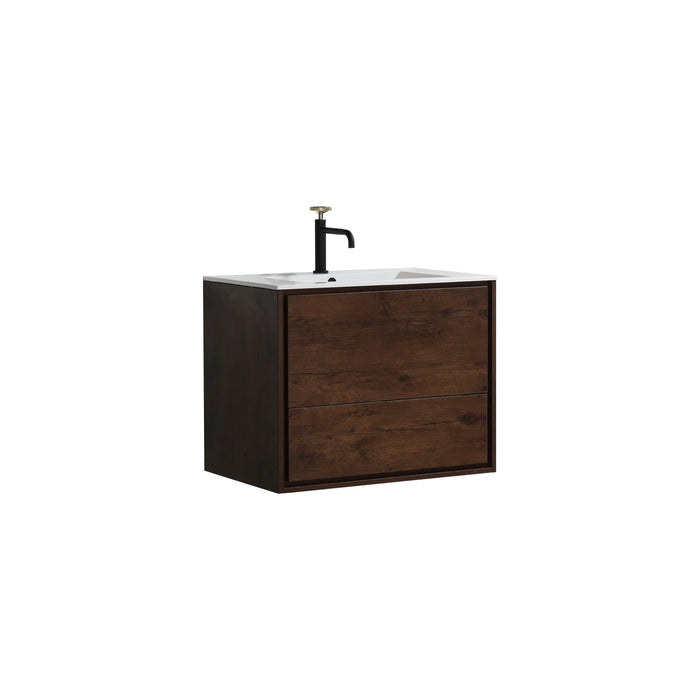 KubeBath DeLusso 30" Wall Mount Modern Bathroom Vanity