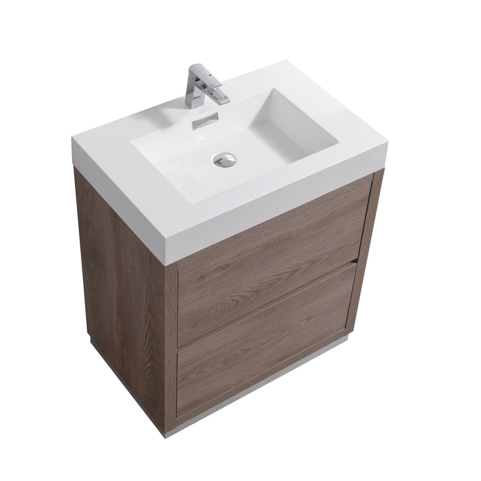 KubeBath Bliss 30" Freestanding Modern Bathroom Vanity