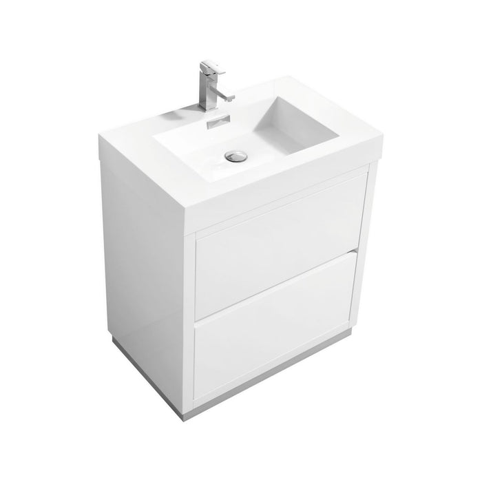 KubeBath Bliss 30" Freestanding Modern Bathroom Vanity