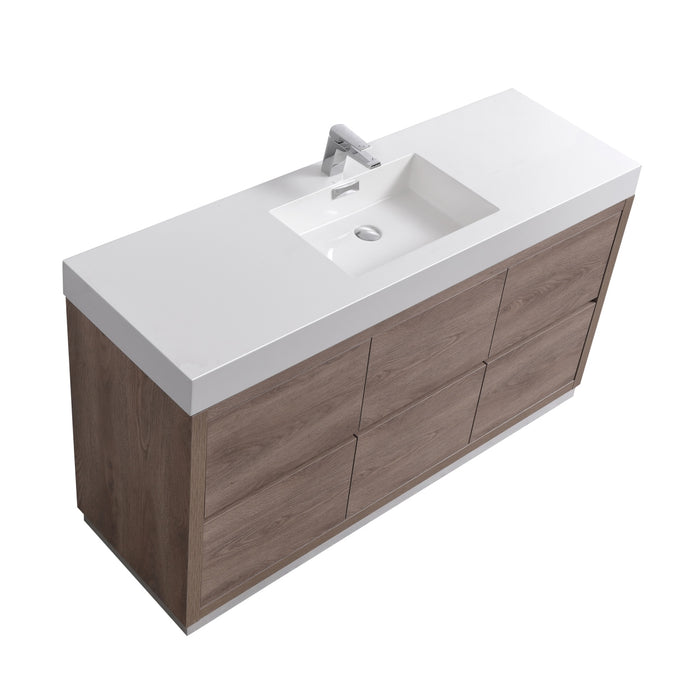KubeBath Bliss 60" Single Sink Freestanding Modern Bathroom Vanity
