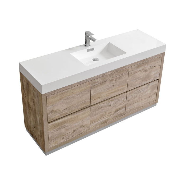 KubeBath Bliss 60" Single Sink Freestanding Modern Bathroom Vanity