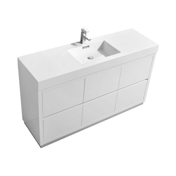 KubeBath Bliss 60" Single Sink Freestanding Modern Bathroom Vanity