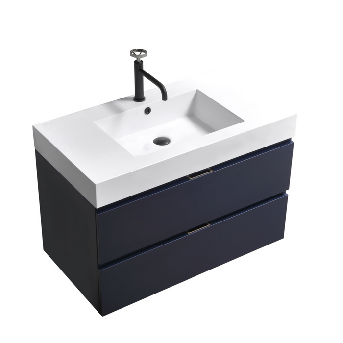 KubeBath Bliss 36" Wall Mount Modern Bathroom Vanity