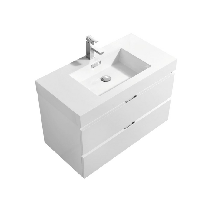 KubeBath Bliss 36" Wall Mount Modern Bathroom Vanity