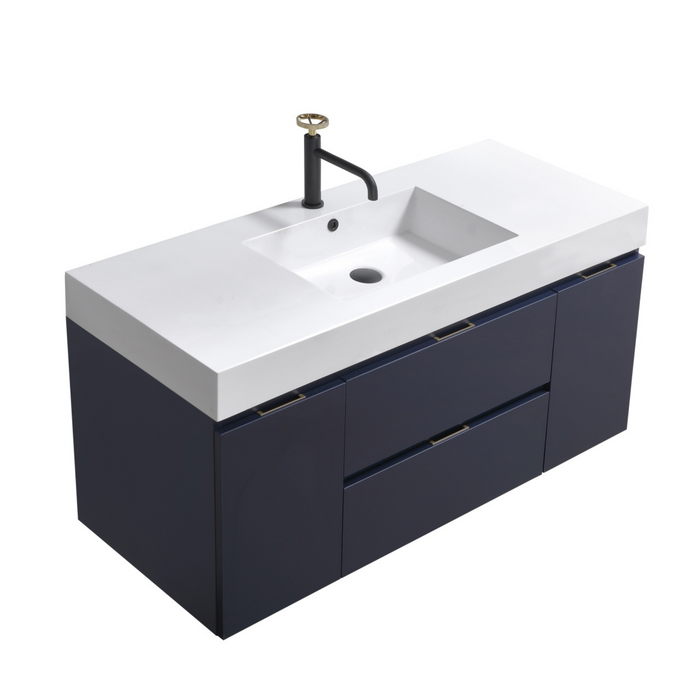KubeBath Bliss 48" Wall Mount Modern Bathroom Vanity