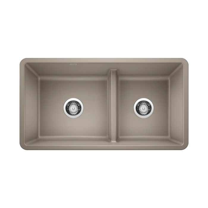 Blanco PRECIS U 1¾ Low Divide Double Bowl SILGRANIT Undermount Kitchen Sink
