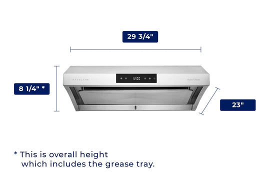 Hauslane 30" UC-PS38 Chef 950 CFM Ducted Stainless Steel Undercabinet Range Hood