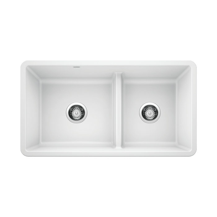 Blanco PRECIS U 1¾ Low Divide Double Bowl SILGRANIT Undermount Kitchen Sink