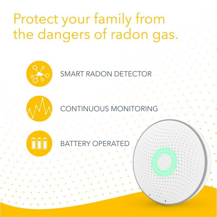 Airthings Wave Radon - Smart Radon Detector with Humidity & Temperature Sensor